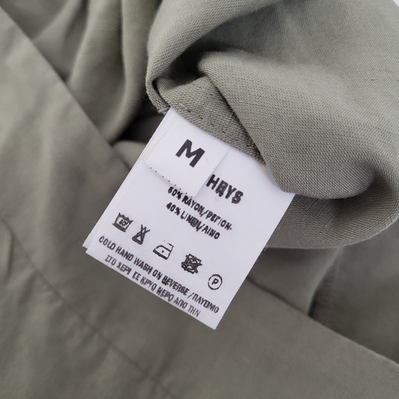 Ozai N Ku Linen Culottes Capris Rayon Sparta Tulip Pants Tapered Ankle Cropped - Picture 7 of 8